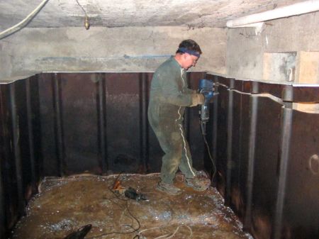 Découpage cuve fioul