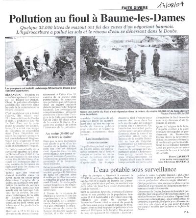 Pollution à Baume-les-Dames